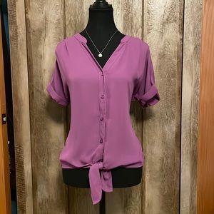 NY&Co button down purple top, size XS